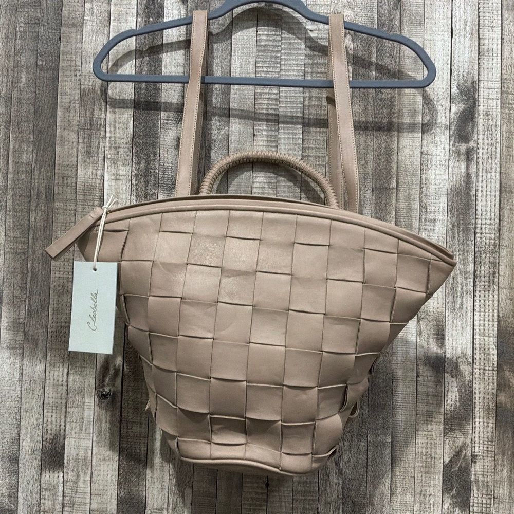 CLEOBELLA ZEDA LAMBSKIN BACKPACK NWT /WOVEN LEATHER
